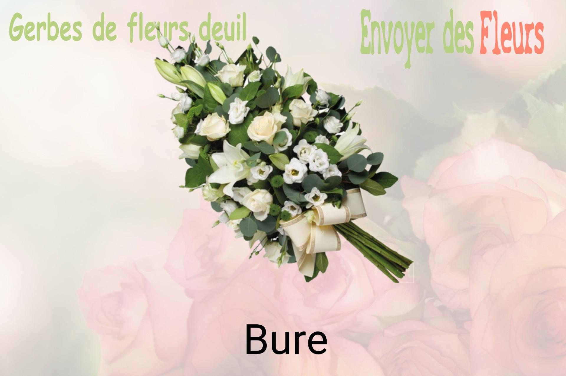 Gerbe de fleurs de deuil livrée à Bure